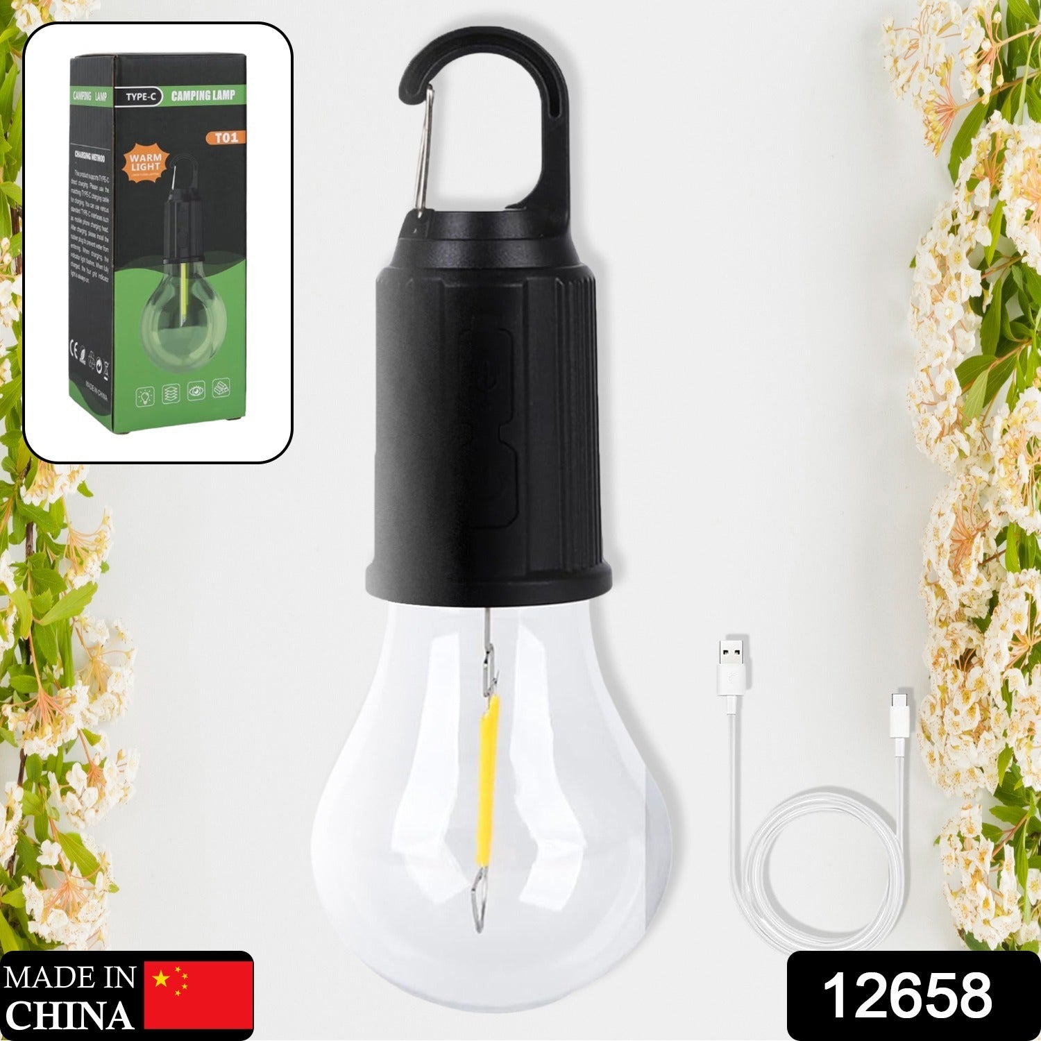 12658 Rechargeable Camping Lights for Tents LED Camping Tent Lantern 3 Lighting Modes Tent Lamp Portable Emergency Camping Lights with Clip Hook for Camping Hiking Fishing, Backpacking (1 Pc) 12658 Rechargeable Camping Lights for Tents LED Camping Tent Lantern 3 Lighting Modes Tent Lamp Portable Emergency Camping Lights with Clip Hook for Camping Hiking Fishing, Backpacking (1 Pc)